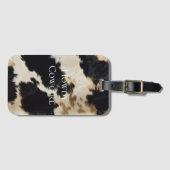Zwart Cream Gold Western Koeienhuid Bagagelabel (Voorkant (horizontaal))