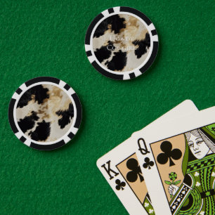Zwart Cream Gold Western Koeienhuid Poker Chips