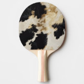 Zwart Cream Gold Western Koeienhuid Tafeltennisbatje (Voorkant)
