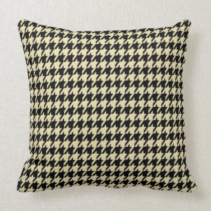 Zwart & Cream Houndstooth geometrisch patroon Kussen