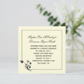  zwart Cream Ivory Floral Swirls Lijst Kaart (Staand voorkant)