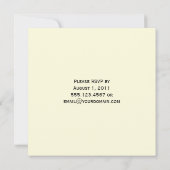  zwart Cream Ivory Floral Swirls Lijst Kaart (Achterkant)