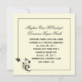  zwart Cream Ivory Floral Swirls Lijst Kaart (Voorkant)