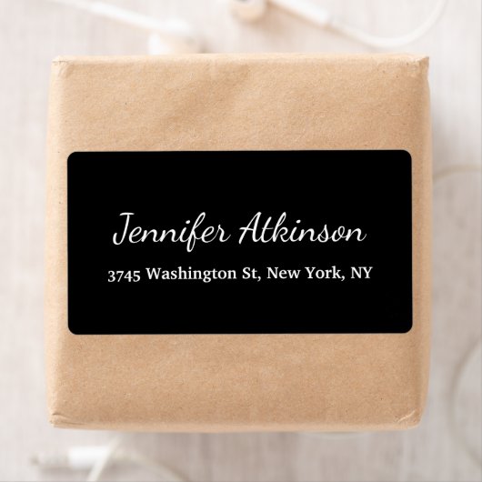 Zwart Creatief Handschrift Gewoon Eenvoudig Etiket (Insitu)