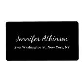 Zwart Creatief Handschrift Gewoon Eenvoudig Etiket (Voorkant)