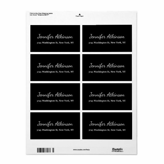 Zwart Creatief Handschrift Gewoon Eenvoudig Etiket (Full Sheet)