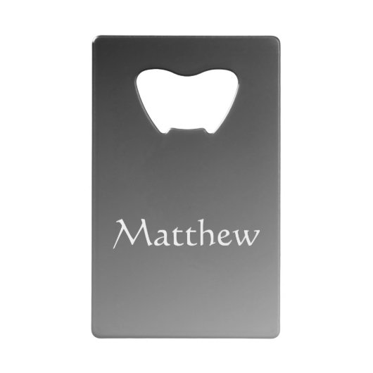 Zwart Creditkaart Flessenopener (Voorkant)