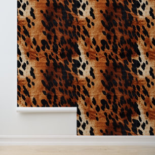 Zwart crème bruin Koeienhuid Behang