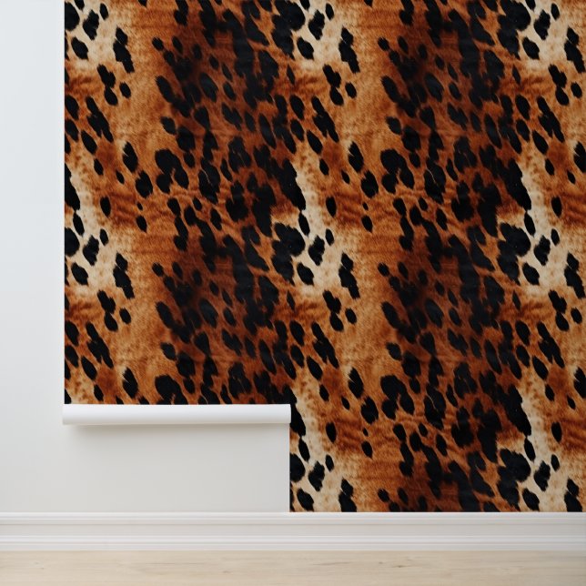 Zwart crème bruin Koeienhuid Behang (Applicatie)
