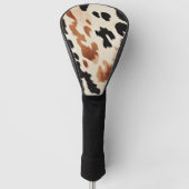 Zwart crème bruin Koeienhuid Golfheadcover (Voorkant)