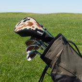 Zwart crème bruin Koeienhuid Golfheadcover (Insitu)