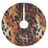 Zwart Crème Bruin Koeienhuid Goud Monogram Kerstboom Rok (Voorkant)