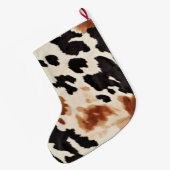 Zwart crème bruin Koeienhuid Grote Kerstsok (Achterkant (Hangend))