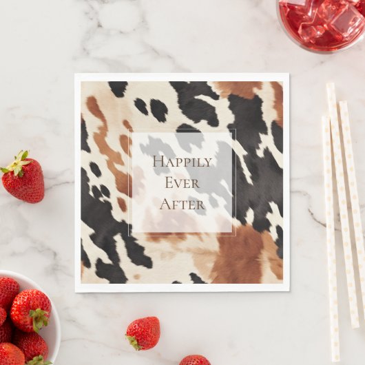 Zwart crème bruin Koeienhuid Servet (Insitu)