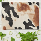 Zwart crème bruin Koeienhuid Theedoek (Gevouwen)
