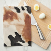 Zwart crème bruin Koeienhuid Theedoek (Quarter Fold)