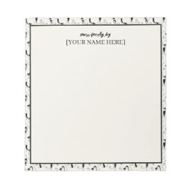 Zwart & Crème Chic Spint-fectly Cat Notitieblok