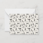 Zwart & Crème Chic Stationery Cat Notitiekaartje (Achterkant)