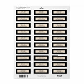 Zwart & Crème Chic Trouwadreslabels Etiket (Full Sheet)