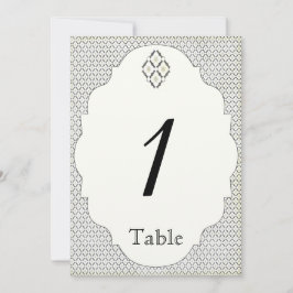  zwart crème diamant bruiloft tafel nummer kaart