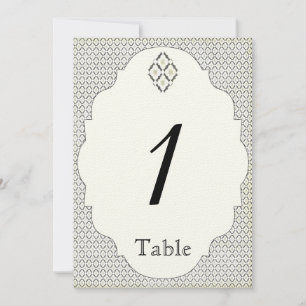 zwart crème diamant bruiloft tafel nummer kaart