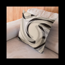 Zwart crème en grijs Sierkussen