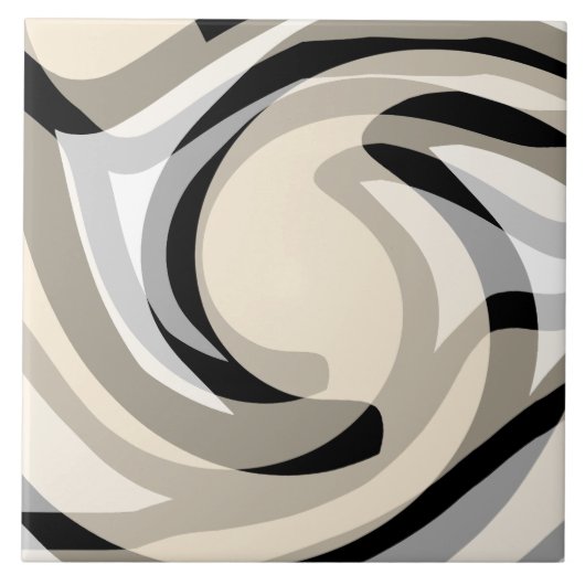 Zwart Crème en Grijs Tegeltje (Voorkant)