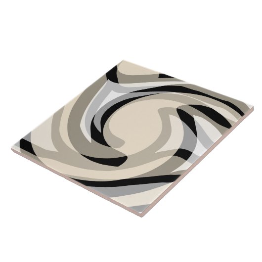 Zwart Crème en Grijs Tegeltje (Zijkant)