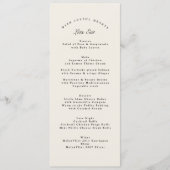 Zwart & Crème Formele Calligrafie Bruiloft Menu (Voorkant)