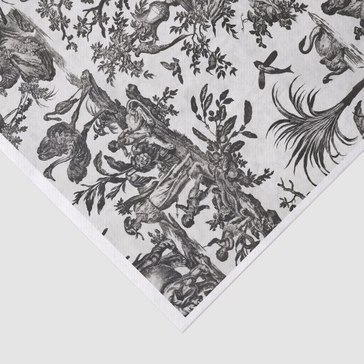 Zwart & Crème Frans Toille Design Tissuepapier (Detail)