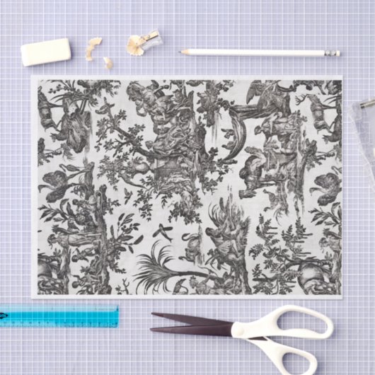 Zwart & Crème Frans Toille Design Tissuepapier (Craft)