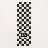 Zwart Crème Geruit Monogram Patroon Yogamat (Voorkant)