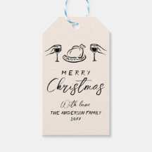  Zwart & Crème Hand getekend Vrolijk Kerstfeest