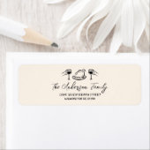  Zwart & Crème Hand getekend Vrolijk Kerstfeest Etiket (Insitu)