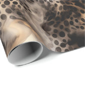 Zwart Crème Luipaard Dieren Verjaardag Cadeaupapier (Rol Hoek)