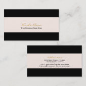 Zwart & crème off wit chique modern Visitekaartje (Voorkant / Achterkant)