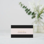 Zwart & Crème Off Witte Chic Moderne Visitekaart Visitekaartje (Staand voorkant)