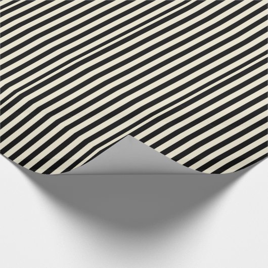Zwart-crèmestrepen Cadeaupapier (Hoek)