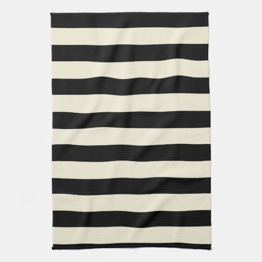 Zwart-crèmestrepen Theedoek (Verticaal)