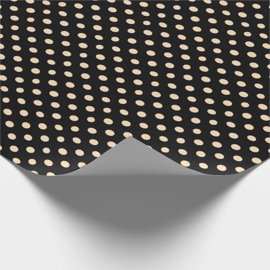 Zwart crèmewrapppapier cadeaupapier (Hoek)