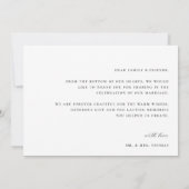  zwart crest monogram bruiloft foto bedankkaart (Achterkant)