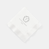  zwart crest monogram bruiloft servet (Hoek)