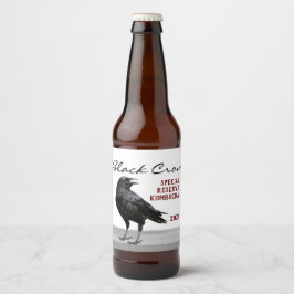 Zwart Crow dranklabel, bewerkbaar Bier Etiket