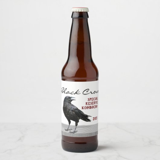 Zwart Crow dranklabel, bewerkbaar Bier Etiket (Voorkant)