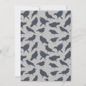 Zwart Crow Licht Grijs Custom Party Kaart (Achterkant)