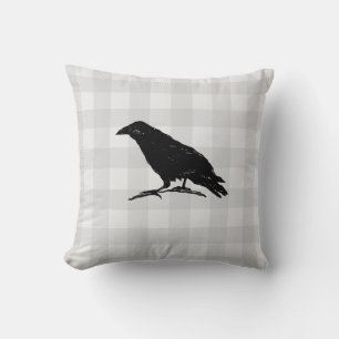 Zwart Crow Silhouet Halloween Herfst Sierkussen