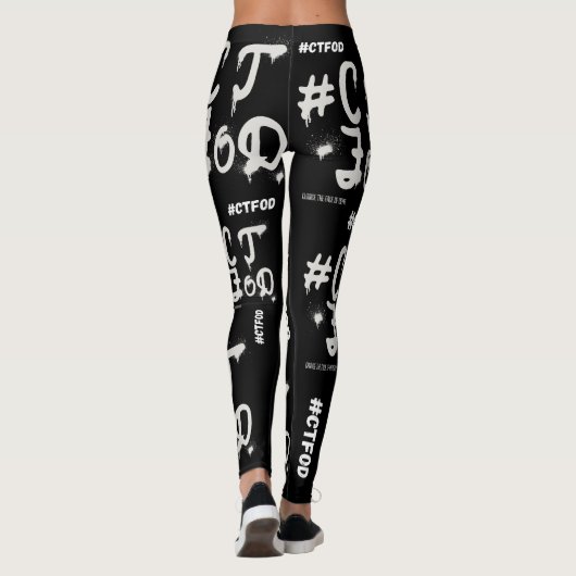 Zwart #CTFOD spuitverf Leggings (Achterkant)