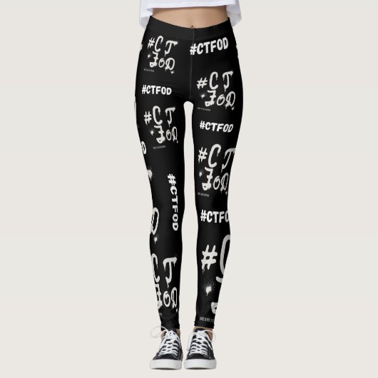 Zwart #CTFOD spuitverf Leggings (Voorkant)