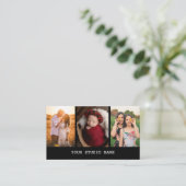 Zwart Custom 3 Fotograaf Visitekaartje (Staand voorkant)