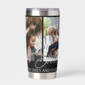 Zwart Custom 4 Foto's Collage Beste Mam Ooit Geïsoleerde Drinkbeker (Achterkant)